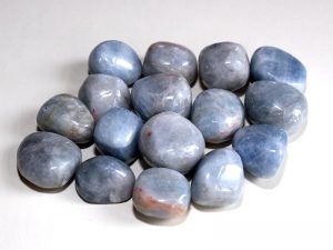 Highly polished Blue Calcite tumble stone size 2-3 cm.