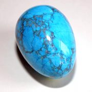 Highly polished Turquoise Howlite egg approx height 45 mm.
