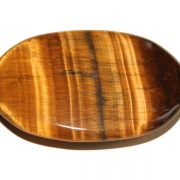 Highly polished Golden Tiger Eye palm stone 70 x 50 mm.