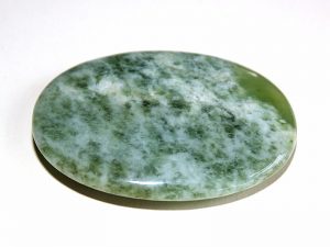 Highly polished New Jade palm stone 70 x 50 mm.