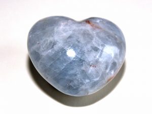 Highly polished Blue Calcite Heart approx 45 mm.