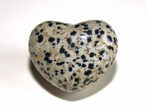 Highly polished Dalmatian Jasper Heart approx 45 mm.