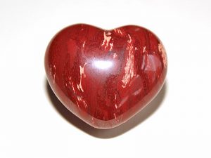 Highly polished Snakeskin Jasper Heart approx 45 mm.