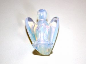 Beautiful hand-crafted angel in Opalite approximate size 40 mm medium.