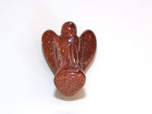Beautiful hand-crafted angel in Goldstone Red approximate size 30 mm small.