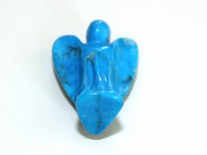 Beautiful hand-crafted angel in Howlite Turquoise approximate size 30 mm small.