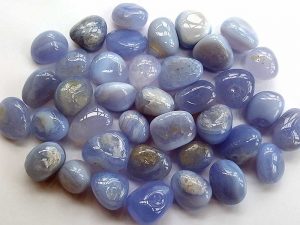 Highly polished Blue Lace Agate stone size 20-30 mm.
