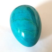 Highly polished Howlite Chrysocolla egg approx height 45 mm.