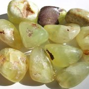 Highly polished Prehnite tumble stone size 35 mm.