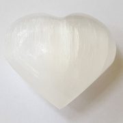 Highly polished Selenite Heart approx 45 mm.