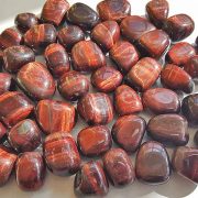 Highly polished Tiger Eye Red tumble stone size 20-30 mm.