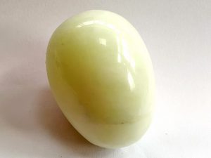 Highly polished New Jade egg approx height 45 mm.