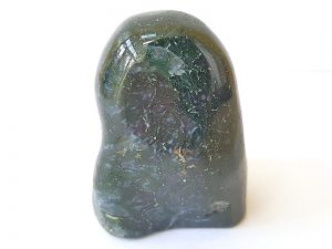 Highly polished Moss Agate freeform approximate height 65 mm.