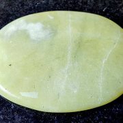 Highly polished Lemon Jasper palm stone 70 x 40 mm. The palm stones are made from the best grade rough materials to produce a well finished, highly polished product. Used by crystal healers and general therapists for massage and similar treatments. Also perfect for collectors. Being a natural product these stones may have natural blemishes and vary in colour and banding. www.naturalhealingshop.co.uk based in Nuneaton for crystals, spiritual healing, meditation, relaxation, spiritual development,workshops.