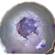 Polished Agate Geode, grey, purple and white height 95 mm. Being a natural product these stones may have natural blemishes and vary in colour. www.naturalhealingshop.co.uk based in Nuneaton for crystals, spiritual healing, meditation, relaxation, spiritual development,workshops.