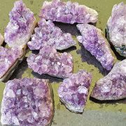 Amethyst clusters approx sizes 30-40 x 20-30 mm. Being a natural product this crystal may have natural blemishes. www.naturalhealingshop.co.uk based in Nuneaton for crystals, spiritual healing, meditation, relaxation, spiritual development,workshops.