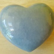 Highly polished Angelite Heart approx 45 mm. These hearts are perfect for a gift! There are purple velvet pouches or organza bags you can purchase to pop them into for the finishing touch. Being a natural product these stones may have natural blemishes and vary in colour and banding. www.naturalhealingshop.co.uk based in Nuneaton for crystals, spiritual healing, meditation, relaxation, spiritual development,workshops.