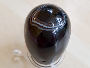 Highly polished Black Banded Agate egg approx height 45 mm. www.naturalhealingshop.co.uk based in Nuneaton for crystals, spiritual healing, meditation, relaxation, spiritual development,workshops.