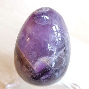 Highly polished Chevron Amethyst crystal egg approximate height 45 mm. Beautiful to collect or hold and meditate with. Being a natural product these stones may have natural blemishes and vary in colour and banding. www.naturalhealingshop.co.uk based in Nuneaton for crystals, spiritual healing, meditation, relaxation, spiritual development,workshops.