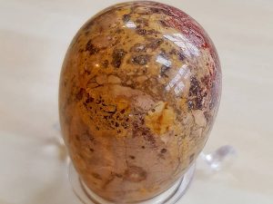 Highly polished Leopardskin Jasper crystal egg approximate height 45 mm. Beautiful to collect or hold and meditate with. Being a natural product these stones may have natural blemishes and vary in colour and banding. www.naturalhealingshop.co.uk based in Nuneaton for crystals, spiritual healing, meditation, relaxation, spiritual development,workshops.
