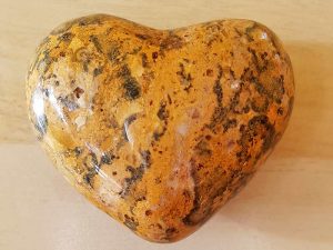 Highly polished Leopard Skin Jasper Heart approx 45 mm. These hearts are perfect for a gift! There are purple velvet pouches or organza bags you can purchase to pop them into for the finishing touch. Being a natural product these stones may have natural blemishes and vary in colour and banding. www.naturalhealingshop.co.uk based in Nuneaton for crystals, spiritual healing, meditation, relaxation, spiritual development,workshops.