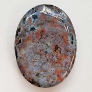 Highly polished Ocean jasper thumb stone 40 x 30 mm. The thumb stones have been designed to have a pleasing feel with the highest quality finish. They are shaped to fit beautifully between the thumb and fingers. Being a natural product these stones may have natural blemishes and vary in colour and banding. www.naturalhealingshop.co.uk based in Nuneaton for crystals, spiritual healing, meditation, relaxation, spiritual development,workshops.