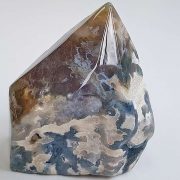 Polished Moss Agate point approx size 60 x 50 mm Being a natural product this crystal may have natural blemishes. www.naturalhealingshop.co.uk based in Nuneaton for crystals, spiritual healing, meditation, relaxation, spiritual development,workshops.
