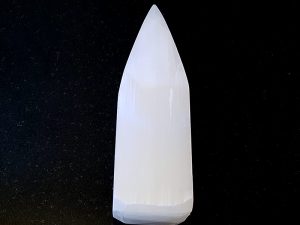 Selenite point approx size 155 x 40 mm Being a natural product this crystal may have natural blemishes. www.naturalhealingshop.co.uk based in Nuneaton for crystals, spiritual healing, meditation, relaxation, spiritual development,workshops.
