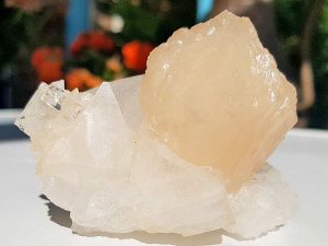 Stilbite and Apophyllite cluster approx size 60 x 50 mm Being a natural product this crystal may have natural blemishes and vary in colour and banding. www.naturalhealingshop.co.uk based in Nuneaton for crystals, spiritual healing, meditation, relaxation, spiritual development,workshops.