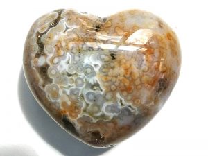 Highly polished Ocean Jasper Heart approx 45 mm. These hearts are perfect for a gift! There are purple velvet pouches or organza bags you can purchase to pop them into for the finishing touch. Being a natural product these stones may have natural blemishes and vary in colour and banding. www.naturalhealingshop.co.uk based in Nuneaton for crystals, spiritual healing, meditation, relaxation, spiritual development,workshops.