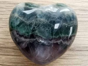 Highly polished Rainbow Fluorite Heart approx 45 mm. www.naturalhealingshop.co.uk based in Nuneaton for crystals, spiritual healing, meditation, relaxation, spiritual development,workshops.